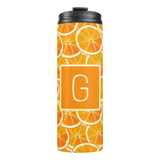 Personalized Orange Citrus Monogram タンブラー (正面)