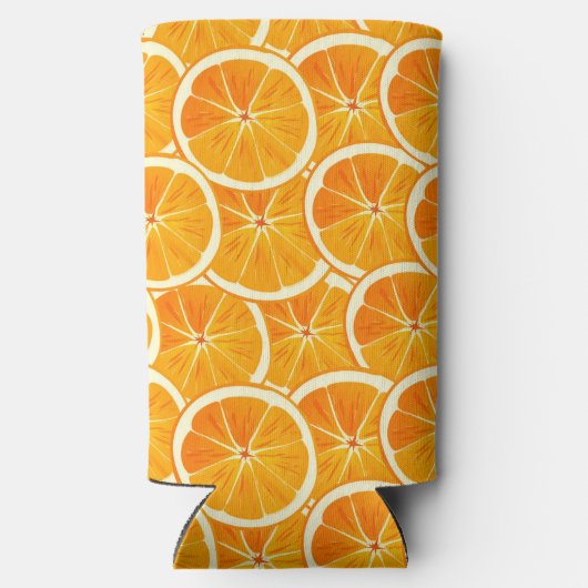 Personalized Orange Citrus Monogram Can Cooler スリム缶クーラー (裏面)