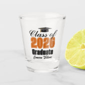 Personalized Orange Class of 2026 Graduation ショットグラス (正面)