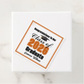 Personalized Orange Class of 2026 Graduation Party フェイバータグ (インサイチュ)