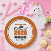 Personalized Orange Class of 2026 Graduation Party ペーパープレート (パーティー)