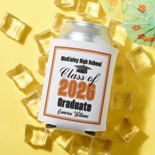 Personalized Orange Class of 2026 Graduation Party 缶クーラー (インサイチュ 夏)