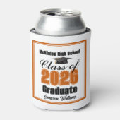 Personalized Orange Class of 2026 Graduation Party 缶クーラー (缶正面)