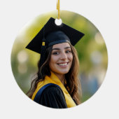 Personalized Orange Class of 2026 Graduation Photo セラミックオーナメント (裏面)