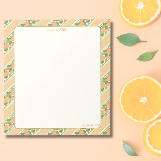 Personalized Orange Grove Striped Notepad   ノートパッド