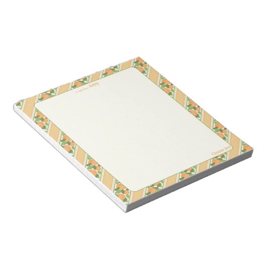 Personalized Orange Grove Striped Notepad   ノートパッド (アングル)