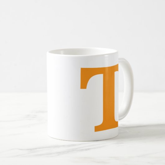 Personalized Orange Monogram | Classic Collegiate コーヒーマグカップ (正面右)