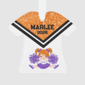 Personalized Orange & Purple Cheer Ornament  オーナメント (裏面)