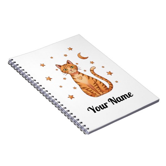 Personalized Orange Tabby Cat Notebook ノートブック (右側)