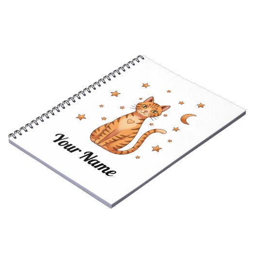 Personalized Orange Tabby Cat Notebook ノートブック (左側)
