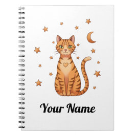 Personalized Orange Tabby Cat Notebook ノートブック