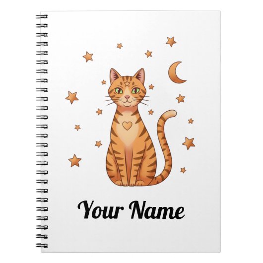 Personalized Orange Tabby Cat Notebook ノートブック (正面)