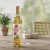 Personalized Orchid Floral Wine Label ワインラベル