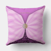 Personalized Orchid Pink Textile Illusion クッション (裏面)