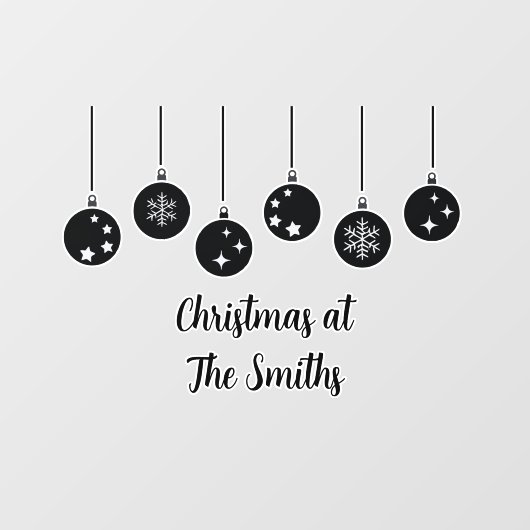 Personalized Ornament Christmas Window Cling ウィンドウサイン (シート)