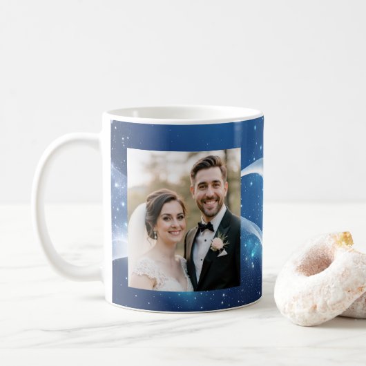 Personalized Our 1st Christmas Photo Mug コーヒーマグカップ (ドーナツ)
