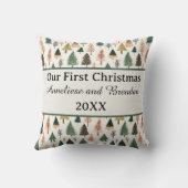 Personalized Our First Christmas Together Holiday  クッション (裏面)