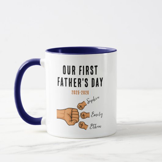 Personalized Our First Father’s Day Mug | New Dad マグカップ (左)