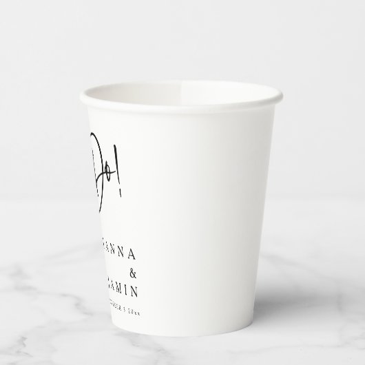 Personalized Outdoor Engagement Party Black White 紙コップ (左)