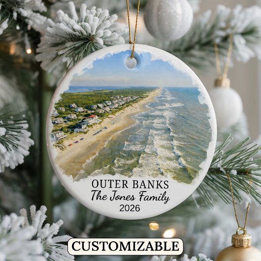 Personalized Outer Banks Ornament, North Carolina セラミックオーナメント