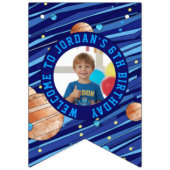 Personalized Outer Space Galaxy Kids Photo バンティングフラッグ (第3の旗)