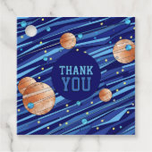 Personalized Outer Space Galaxy THANK YOU Birthday フェイバータグ (正面)