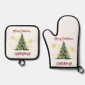 Personalized Oven Mitt and Pot Holders Set 鍋つかみ&鍋敷きセット (正面)