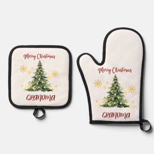 Personalized Oven Mitt and Pot Holders Set 鍋つかみ&鍋敷きセット (正面)