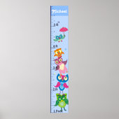 Personalized owls Growth Chart ポスター (正面)