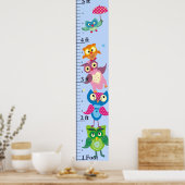 Personalized owls Growth Chart ポスター (キッチン)