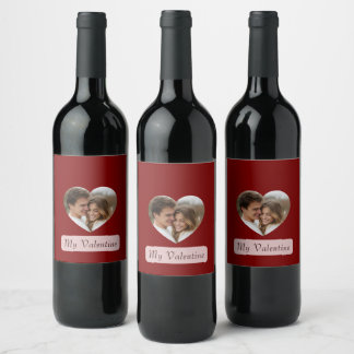 Personalized Own Couple Photo Love Beverage Labels ワインラベル