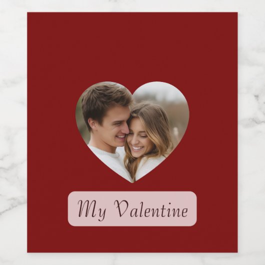 Personalized Own Couple Photo Love Beverage Labels ワインラベル (シングルラベル)