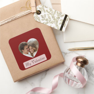 Personalized Own Couple Photo Love Sticker/Label  スクエアシール