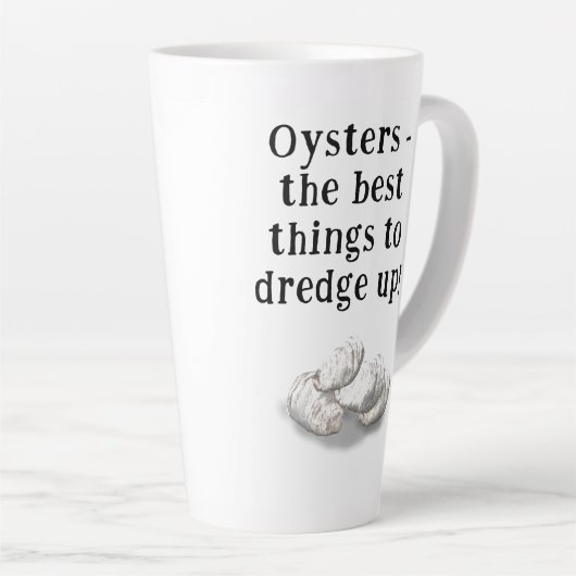 Personalized Oyster Fisherman's Latte Mug カフェラテマグ (右アングル)