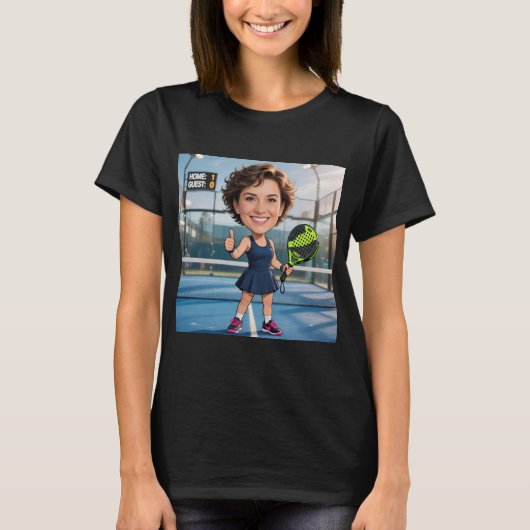 Personalized Paddle/Pickleball Caricature Tシャツ (正面)