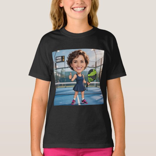 Personalized Paddle/Pickleball Caricature Tシャツ (正面)