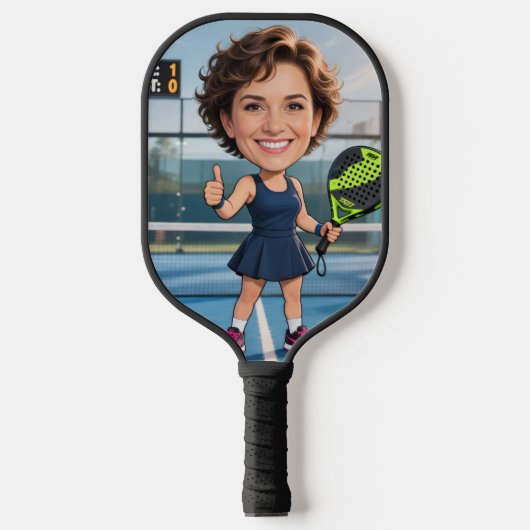 Personalized Paddle/Pickleball Star Caricature ピックルボールラケット (正面)