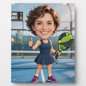 Personalized Paddle/Pickleball Star Caricature Art フォトプラーク (正面)