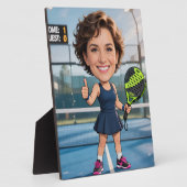 Personalized Paddle/Pickleball Star Caricature Art フォトプラーク (側面)