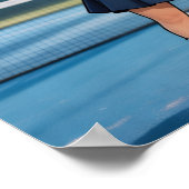 Personalized Paddle/Pickleball Star Caricature Art ポスター (角)