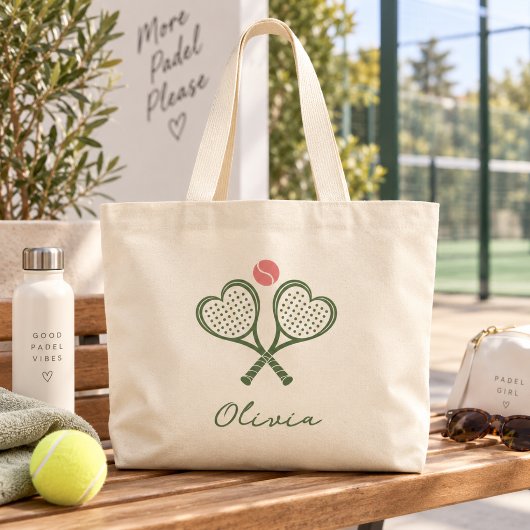 Personalized Padel Tote Bag Custom Name ラージトートバッグ