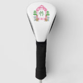 Personalized Pagoda Monogram golf head cover ゴルフヘッドカバー (正面)