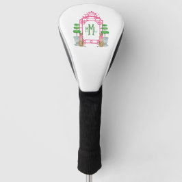 Personalized Pagoda Monogram golf head cover ゴルフヘッドカバー