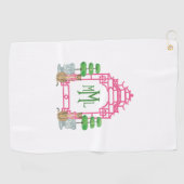 Personalized Pagoda Monogram iPhone 16 tough case ゴルフタオル (横)