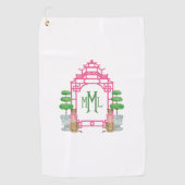 Personalized Pagoda Monogram iPhone 16 tough case ゴルフタオル (正面)