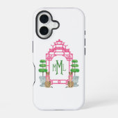 Personalized Pagoda Monogram iPhone 16 tough case 16ケース (裏面)