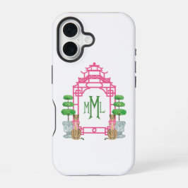 Personalized Pagoda Monogram iPhone 16 tough case iPhone 16ケース