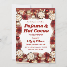 Personalized Pajama & Hot Cocoa Christmas Party 招待状