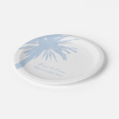 Personalized pale blue beach wedding party plates ペーパープレート (アングル)