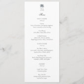 Personalized Palm Tree Beach Elegant Wedding Menu メニュー (正面)